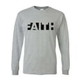 thumbnail image 1 of Mens Christian Tshirt Faith Block Letters Jesus Christian Long Sleeve T-shirt Graphic Tee-Sports Grey-xxxl, 1 of 2