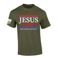 thumbnail image 1 of Mens Christian Tshirt Jesus 2024 Make America Pray Again Short Sleeve T-shirt Graphic Tee-Military Green-6xl, 1 of 1