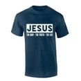 thumbnail image 1 of Mens Christian Tshirt Jesus the Way the Truth the Life Short Sleeve T-shirt Graphic Tee-Heather Navy-xl, 1 of 1