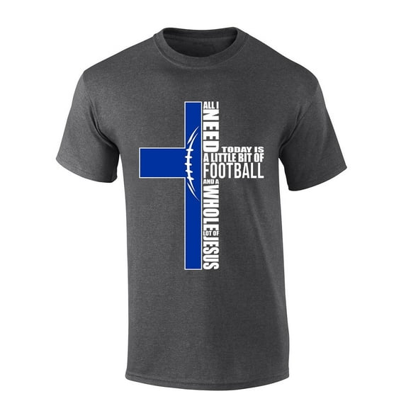 Mens Christian Tshirt Kentucky Football and Jesus Team Color Short Sleeve T-shirt-Heather Grey-xxxl