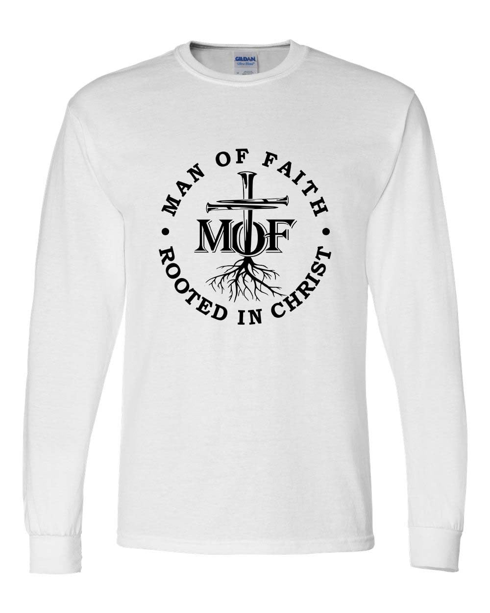 Mens Christian Tshirt Man of Faith Rooted in Christ Christian Long