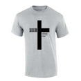 thumbnail image 1 of Mens Christian Tshirt Salvation Cross Jesus Loves You Short Sleeve T-shirt Graphic Tee-Sports Grey-large, 1 of 1