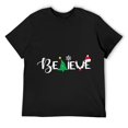 thumbnail image 1 of Mens Christmas Believe Tree Cute Christmas Graphic Tee Shirts T-Shirt Black X-Large, 1 of 5