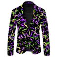 thumbnail image 1 of Mens Christmas Blazer Xmas Party Dinner Prom Printed Suit Jacket One Button Cotton Casual Sports Coats with Pockets, 1 of 3