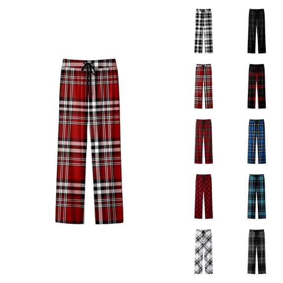 Mens Christmas Buffalo Plaid Pajama Pants Tall Pajama Pants For Couples,Christmas Valentines Birthday Pajama Bottoms