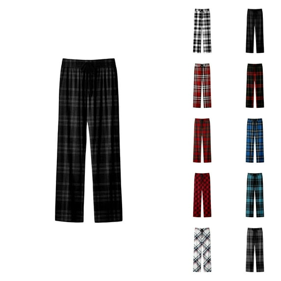 Mens Christmas Buffalo Plaid Pajama Pants Tall Pajama Pants For Couples,Christmas Valentines Birthday Pajama Bottoms