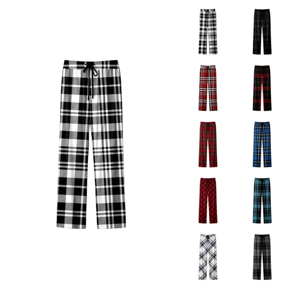 Mens Christmas Buffalo Plaid Pajama Pants Tall Pajama Pants For Couples,Christmas Valentines Birthday Pajama Bottoms
