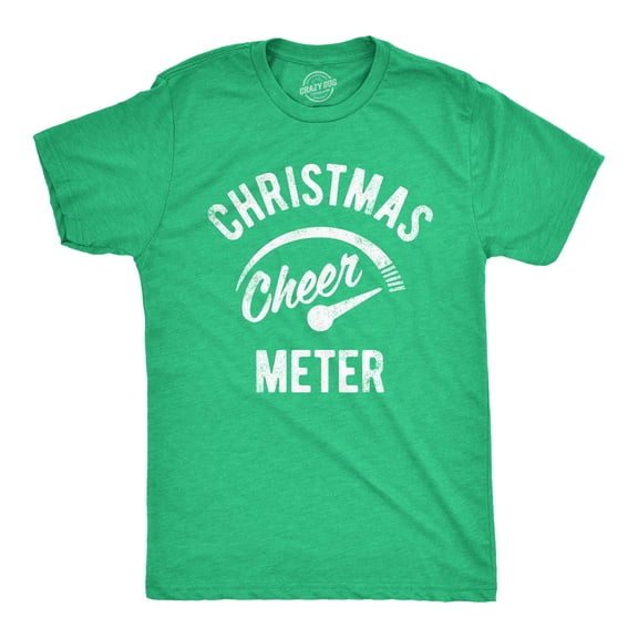 Mens Christmas Cheer Meter T Shirt Funny Holiday Xmas Party Graphic Tee Graphic Tees