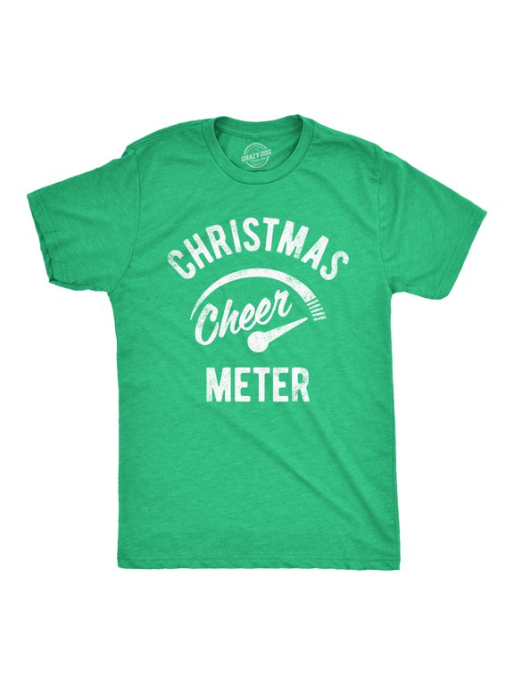 Mens Christmas Cheer Meter T Shirt Funny Holiday Xmas Party Graphic Tee Graphic Tees