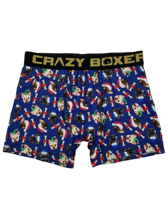 Mens Christmas Dogs Holiday Puppies Dog Bone Novelty Underwear Boxer Briefs XL
