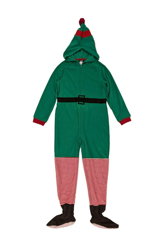 Mens Christmas Elf Blanket Sleeper Union Suit Holiday Fleece Pajamas X-Large