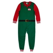 Mens Christmas Elf Costume Union Suit Holiday Fleece Pajamas Medium