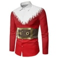 thumbnail image 1 of Mens Christmas Fall Tops Button Long Sleeve Full Christmas Print Gifts for Men,Wine,3XL, 1 of 3