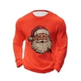 thumbnail image 1 of Mens Christmas Golf Shirts Santa Knit Long Sleeve Thermal Holiday Graphic Mens Autumn and Winter Clothes,Orange,L, 1 of 3
