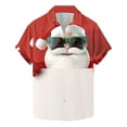 thumbnail image 1 of Mens Christmas Hawaiian Shirt Casual Button Down Shirts Funny Santa Claus Printed Blouse Short Sleeve Pullover Christmas Tree Sweatshirt Xmas Party Holiday Shirt Festive Santa Tops, S-5XL, 1 of 5