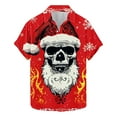 thumbnail image 1 of Mens Christmas Hawaiian Shirt Casual Button Down Shirts Funny Santa Claus Printed Blouse Short Sleeve Pullover Christmas Tree Sweatshirt Xmas Party Holiday Shirt Festive Santa Tops, S-5XL, 1 of 5