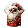 thumbnail image 1 of Mens Christmas Hawaiian Shirt Casual Button Down Shirts Funny Santa Claus Printed Blouse Short Sleeve Pullover Christmas Tree Sweatshirt Xmas Party Holiday Shirt Festive Santa Tops, S-5XL, 1 of 5