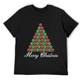 thumbnail image 1 of Mens Christmas Holiday Cat Paws Tree T-Shirt Black, 1 of 5