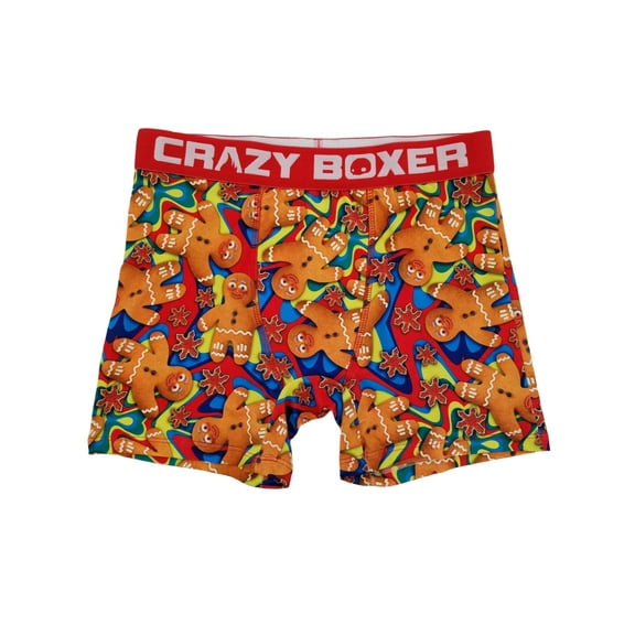 Mens Christmas Holiday Gingerbread Man Novelty Underwear Boxer Briefs Large
