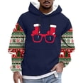 thumbnail image 1 of Mens Christmas Hoodie Funny Reindeer Print Pullover Plus Size Vintage Aztec Graphic Sweatshirt, 1 of 4