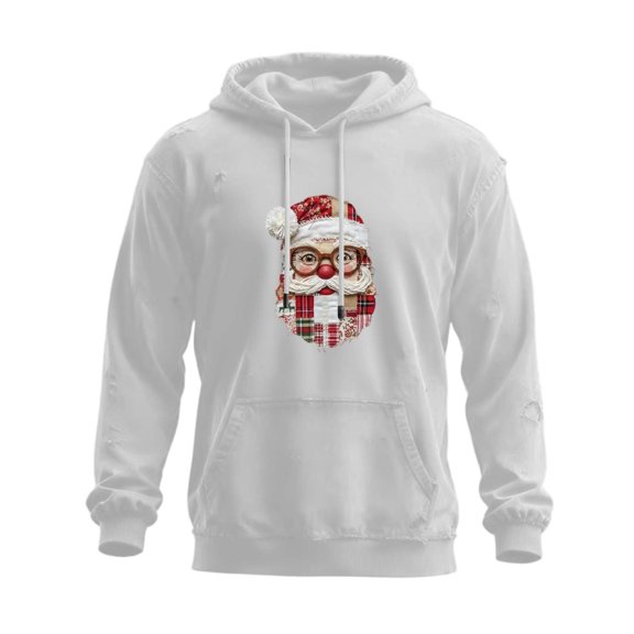 Mens Christmas Hoodies Funny 3D Printed Graphic Unisex Pullover with Pocket,White,XS