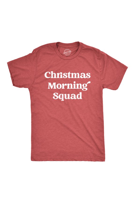Mens Christmas Morning Squad T Shirt Funny Xmas Party Family Novelty Graphic Tee for Guys Graphic Tees