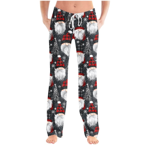 Mens Christmas Pajama Pants Big & Tall Sleep Lounge Pants Drawstring Holiday Xmas Pjs Bottoms Gray, 4XL