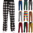 thumbnail image 1 of Mens Christmas Pajama Pants Comfy Soft Funny Plaid Pajama Pants with Pockets Fall Winter Color Block FlannelSoft Sleep Pants Black XXXL, 1 of 5