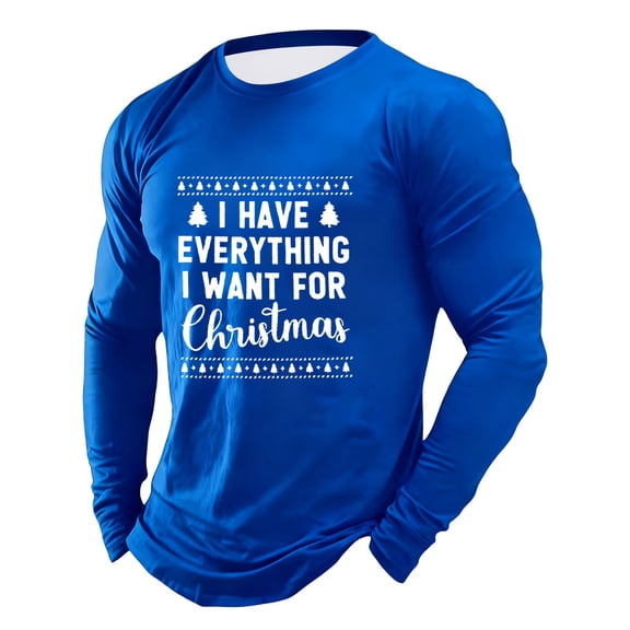 Mens Christmas Polos for Cozy Holiday Graphic Soft Festive Seasonal Apparel Mens Casual Clothing,Blue,XL