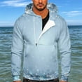 thumbnail image 1 of Mens Christmas Print Sports Fitness Pullover Hooded Half-Zip Sweatshirt, 1 of 6