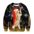 thumbnail image 1 of Mens Christmas Pullover Tops Long Sleeve Crew Neck Animal Print Comfort Mens Autumn and Winter Clothes,Black,XL, 1 of 3