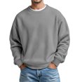 thumbnail image 1 of Mens Christmas Pullover Tops Thermal Knit Long Sleeve Crewneck Soft Lightweight Gifts for Men,Dark Gray,2XL, 1 of 4