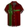 thumbnail image 1 of Mens Christmas Santa Gift 3D Digital Printing Button Lapel Short Sleeve Shirt T Shirt Top Blouse, 1 of 4