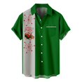 thumbnail image 1 of Mens Christmas Santa Gift 3D Digital Printing Button Lapel Short Sleeve Shirt T Shirt Top Blouse, 1 of 4