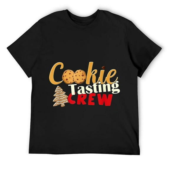 Mens Christmas Shirt Cookie Tasting Crew Baking Holiday T-Shirt Black