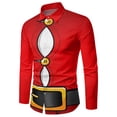 thumbnail image 1 of Mens Christmas Shirts Santa Claus Party Long Sleeve Button Down Shirts, 1 of 4
