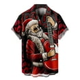 thumbnail image 1 of Mens Christmas Shirts Tops Santa Claus Pattern Button Down Fashion Short Sleeve Lapel Mens Graphic T-Shirts,Dark Gray,M, 1 of 4