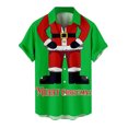 thumbnail image 1 of Mens Christmas Shirts Tops Santa Claus Pattern Button Down Fashion Short Sleeve Lapel Mens Performance Polos,Mint Green,XL, 1 of 4