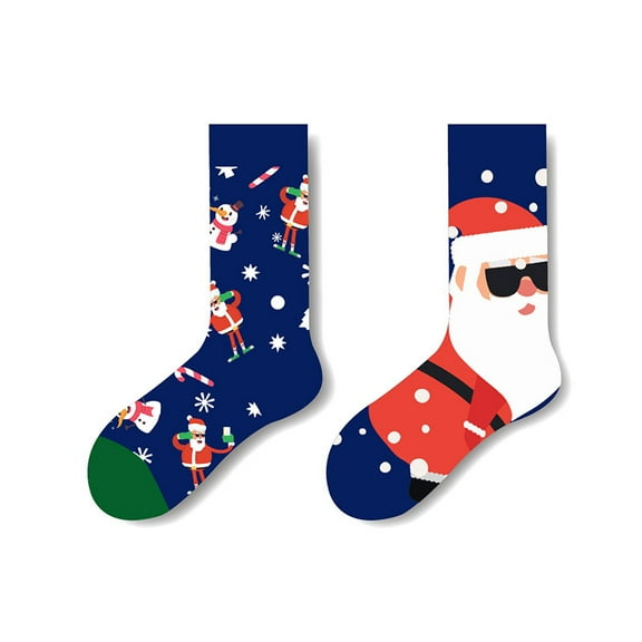 Mens Christmas Socks Size 39-46,Cotton Crew Socks Funny Holiday Socks Xmas Dress Socks