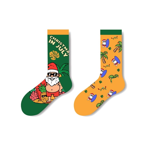 Mens Christmas Socks Size 39-46,Cotton Crew Socks Funny Holiday Socks Xmas Dress Socks