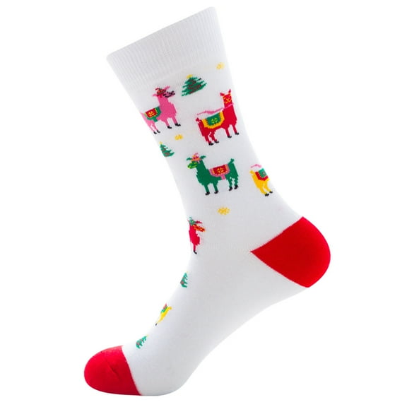 Mens Christmas Socks Size 39-46,Cotton Crew Socks Funny Holiday Socks Xmas Dress Socks