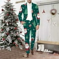 thumbnail image 1 of Mens Christmas Suits 2 Piece Casual Funny Xmas Santa Graphi One Button Jacket and Pant Set Slim Fit Business Office Suits, 1 of 5