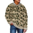 thumbnail image 1 of Mens Christmas Sweater - Cute Sweaters, Men Christmas Sweater Christmas Tree Pattern Sweaters Christmas Cozy Long Sleeve Round Neck Tops Pullover, 1 of 5