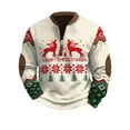 thumbnail image 1 of Mens Christmas Sweatshirts Fall Tops Half Zip Oversizedcrew Neck Tree Reindeer Printed Mens Sweaters,Red,2XL, 1 of 3