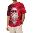 thumbnail image 1 of Mens Christmas T Shirts Golf Short Sleeved Round Neck Daily Santa Mens Workout Shirts,Red,L, 1 of 3