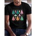 thumbnail image 1 of Mens Christmas Tree Tee Merry Holiday Graphic T Shirt Casual Short Sleeve Comfort Top Soft Cotton Black S-5XL, 1 of 5