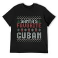 thumbnail image 1 of Mens Christmas Ugly Sweater Funny Santa Claus Cuban T-Shirt Black, 1 of 5