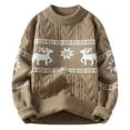 thumbnail image 1 of Mens Christmas Sweaters Funny Long Sleeve Crewneck Knit Pullover Sweaters Christmas Vintage Print Winter Warm Cozy Xmas Gifts Mens Sweater, 1 of 4