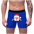thumbnail image 1 of Mens Christmas Underwear Briefs Funny Novelty 3D Print Xmas Underwear Snowman Reindeer Graphic Holiday Shorts Men Lingerie, B02 Blue, Size L, 1 of 4