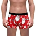 thumbnail image 1 of Mens Christmas Underwear Funny Novelty Holiday Boxers Briefs Snowman Reindeer Graphic Holiday Shorts Men Lingerie, B05 Watermelon Red, Size XXXL, 1 of 6